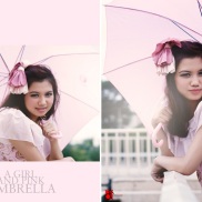 girl with pink umbrella